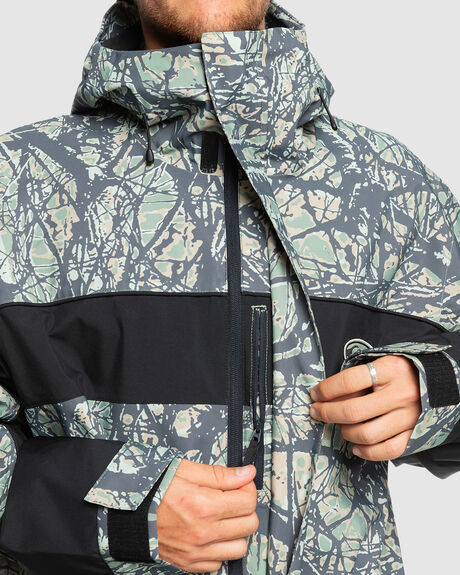 WOODLAND ABSTRACT SEA SPRAY SNOW MENS QUIKSILVER SNOW JACKET - EQYTJ03474-GLW6