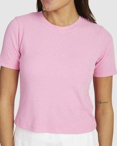 SACHET PINK WOMENS CLOTHING ROXY T-SHIRTS + SINGLETS - URJKT03153-MFR0