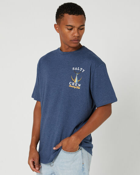 NAVY HEATHER MENS CLOTHING SALTY CREW GRAPHIC TEES - 20035092NAVHEA