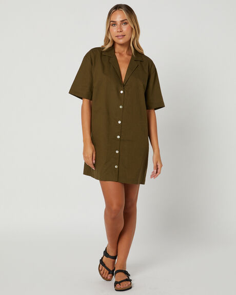 KHAKI WOMENS CLOTHING THE HIDDEN WAY DRESSES - HWWW23419KAH