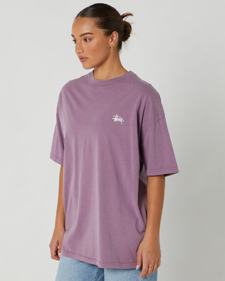 PIGMENT ORCHID WHITE WOMENS CLOTHING STUSSY T-SHIRTS + SINGLETS - ST101000PIGORC