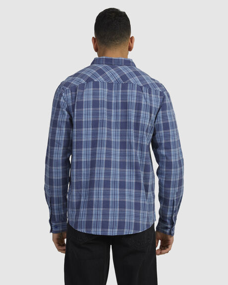 WASHED BLUE MENS CLOTHING RVCA SHIRTS - UVYWT00105-WBU