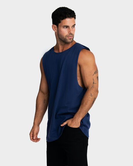 BLUE MENS CLOTHING ONEBYONE SINGLETS + TANKS - OBO-1036-S