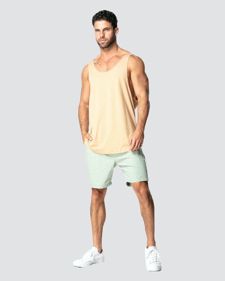 TAN MENS CLOTHING ONEBYONE SINGLETS + TANKS - OBO-1072-S