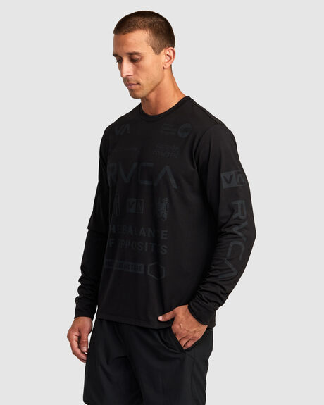 BLACK MENS CLOTHING RVCA GRAPHIC TEES - AVYZT00844-BL2