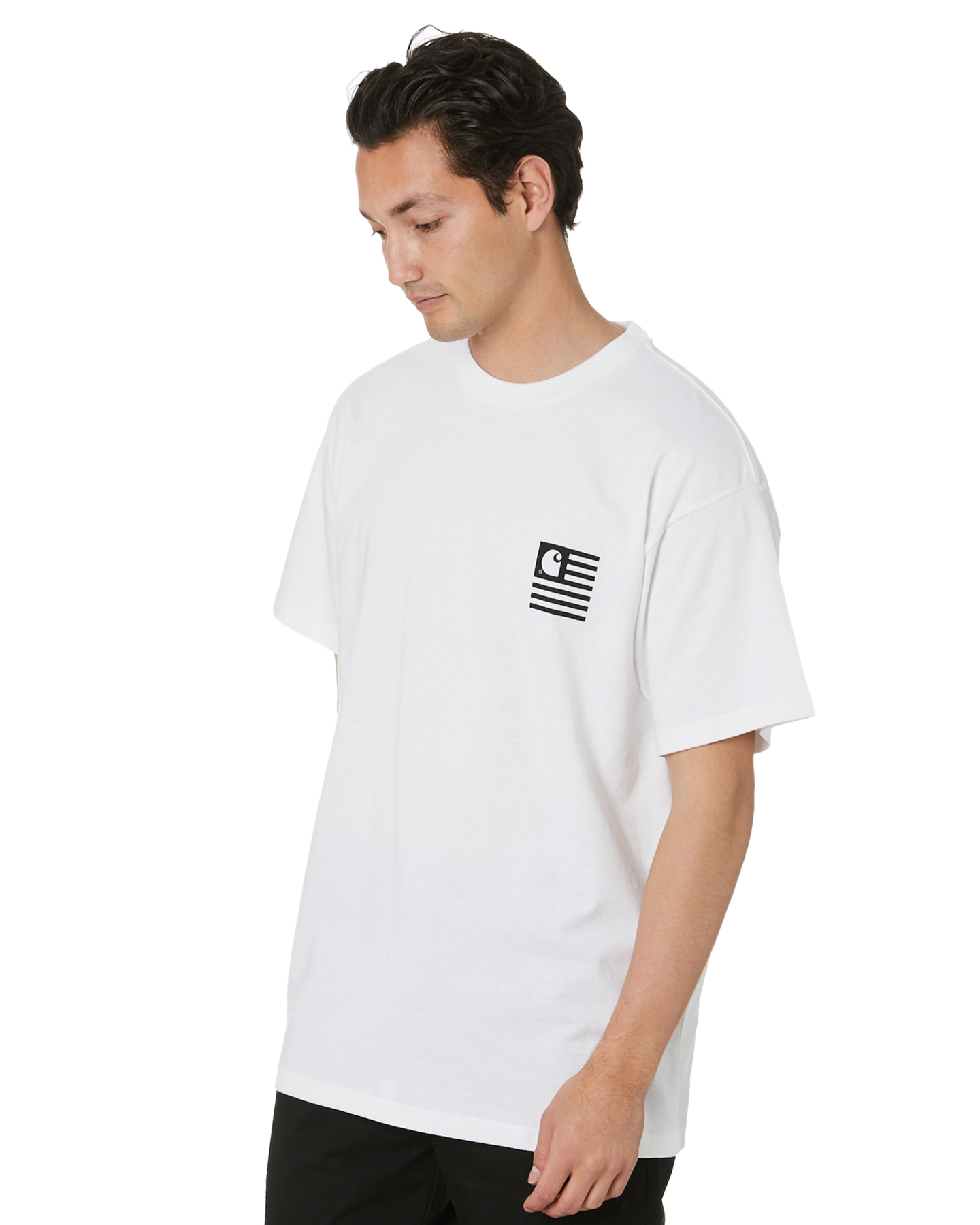 Carhartt State Chromo Mens Ss T-Shirt - White | SurfStitch