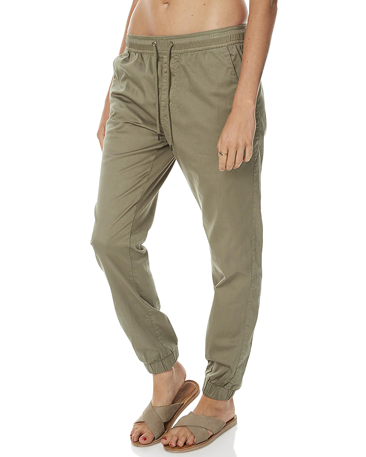 Swell Essential Womens  Chino Jogger  Khaki  SurfStitch