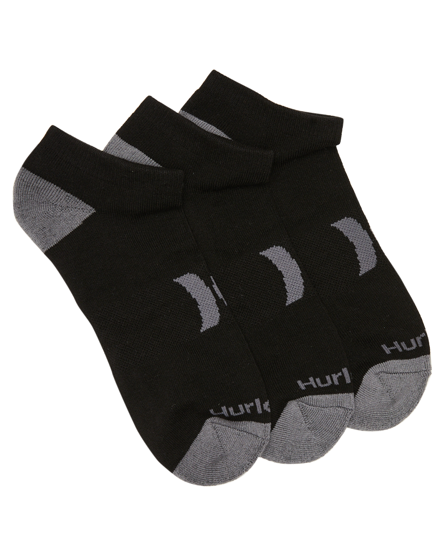 Hurley Terry Low Cut Sock 3Pk - Black | SurfStitch