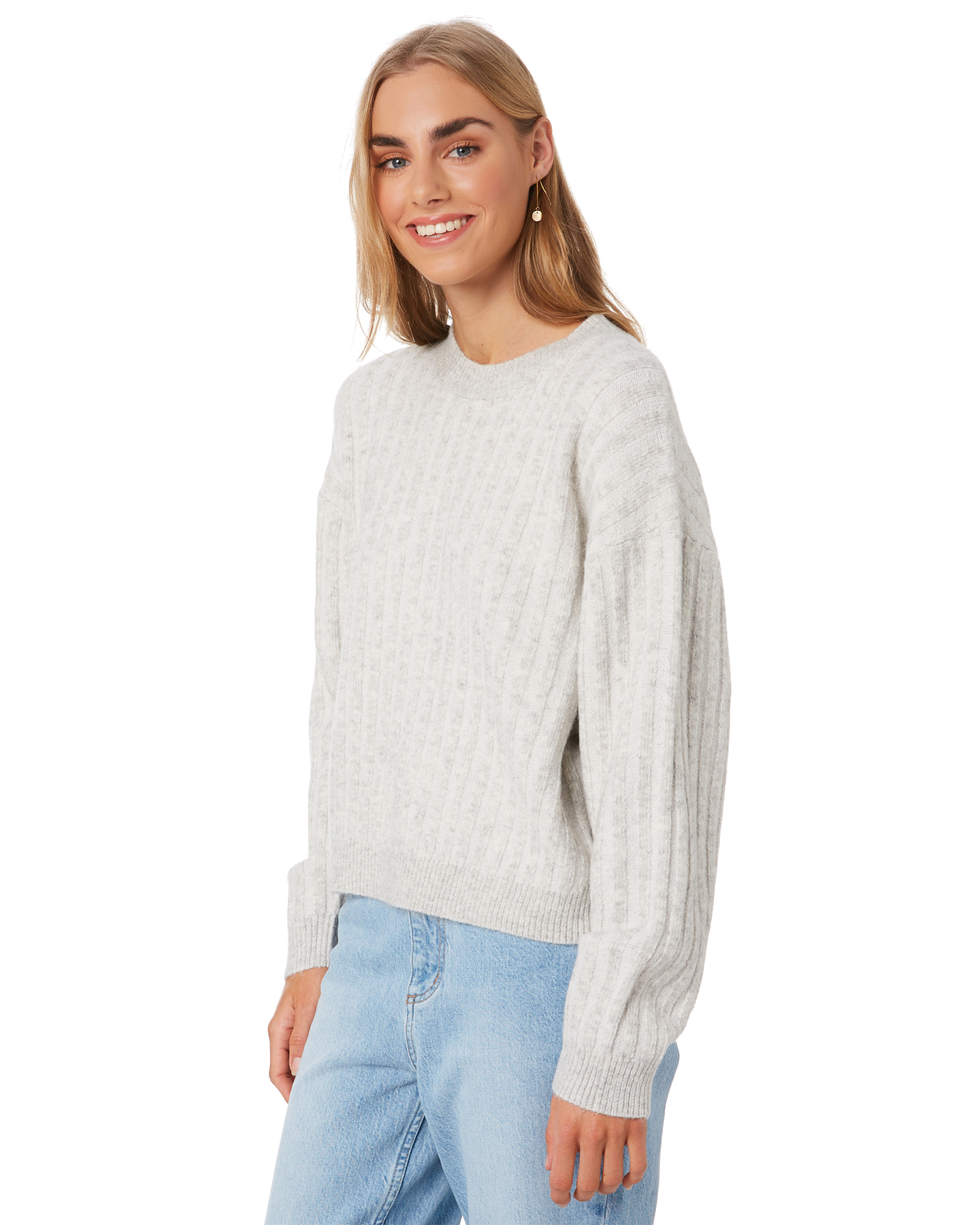 Nude Lucy Madison Knit Jumper - Grey Marle | SurfStitch