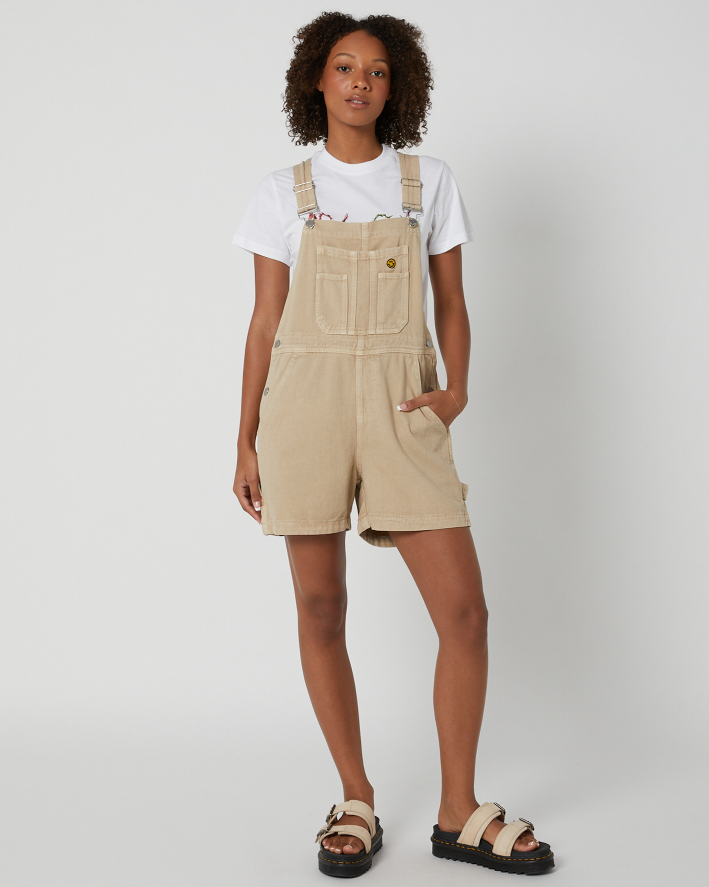 Khaki overalls best sale womens shorts