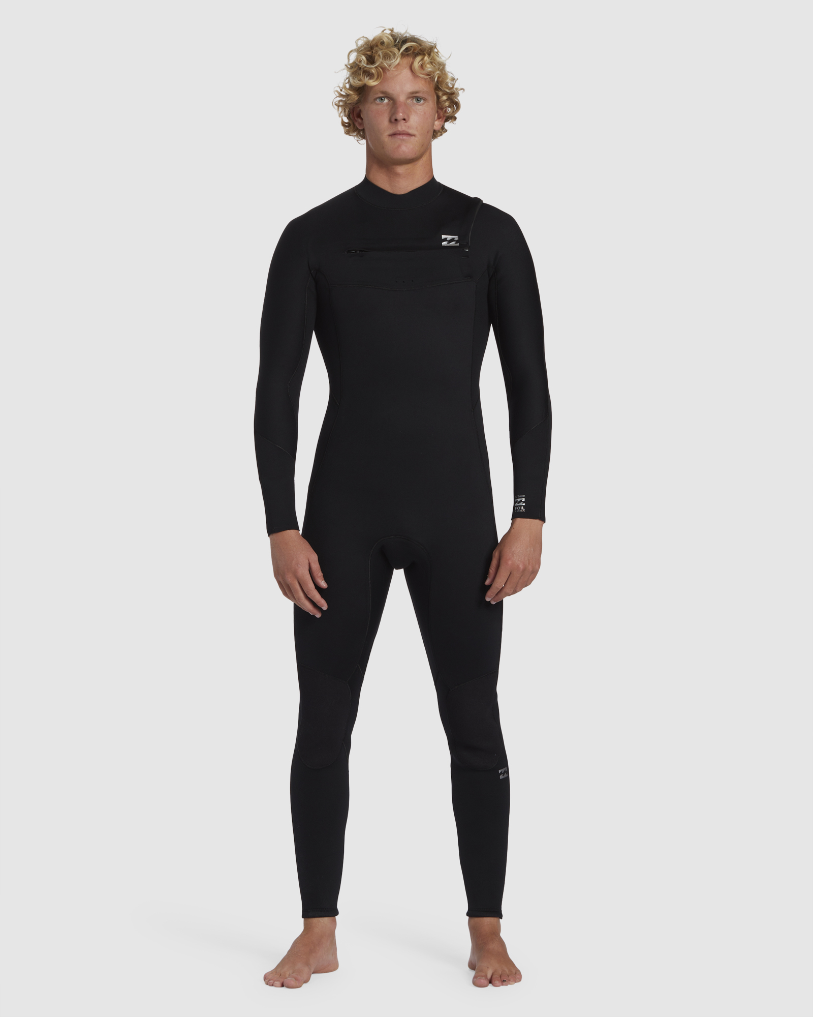 Billabong 3/2 Foil Chest Zip Steamer Wetsuit - Black | SurfStitch