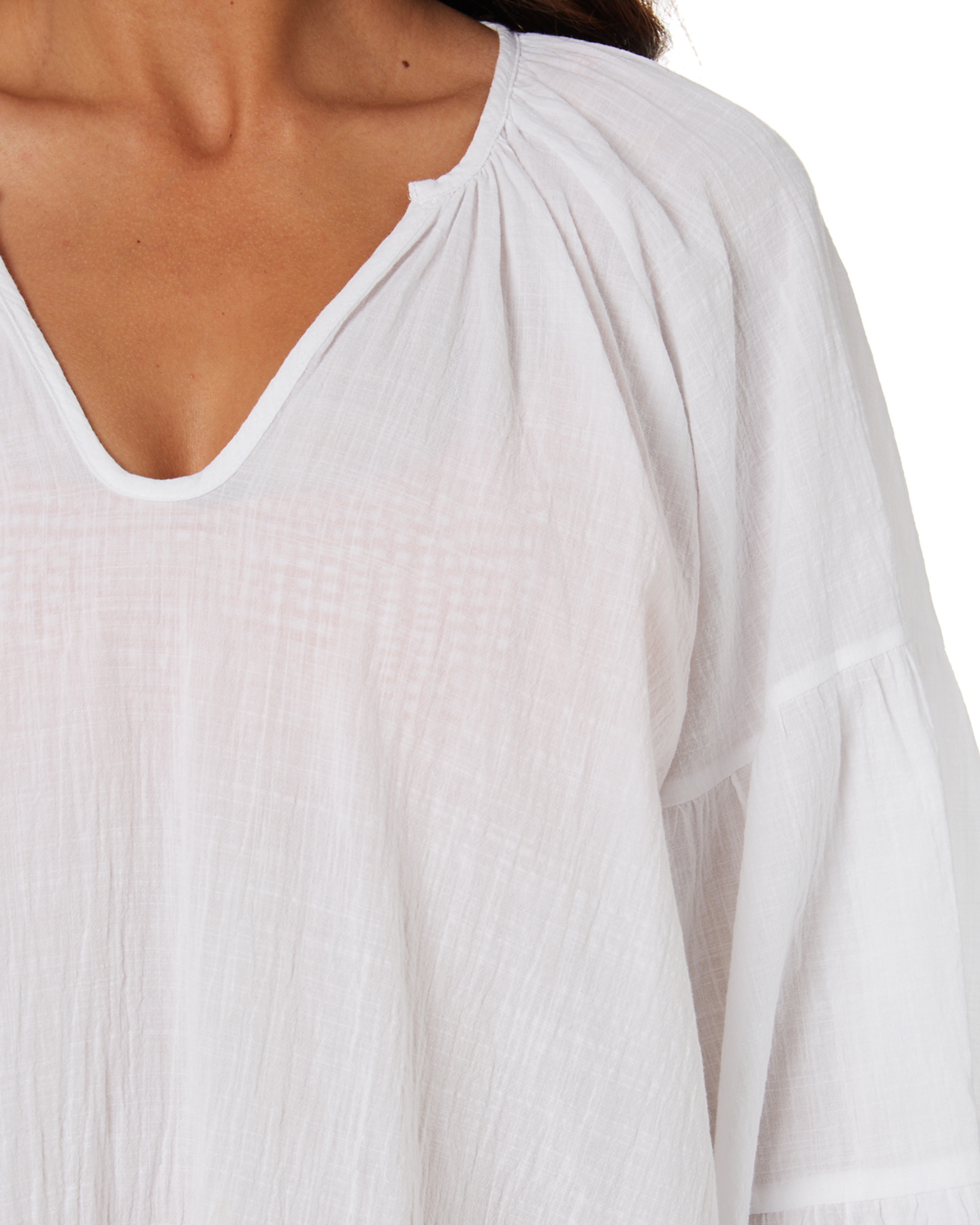 Seafolly Tiered Sleeve Cover Up - White | SurfStitch