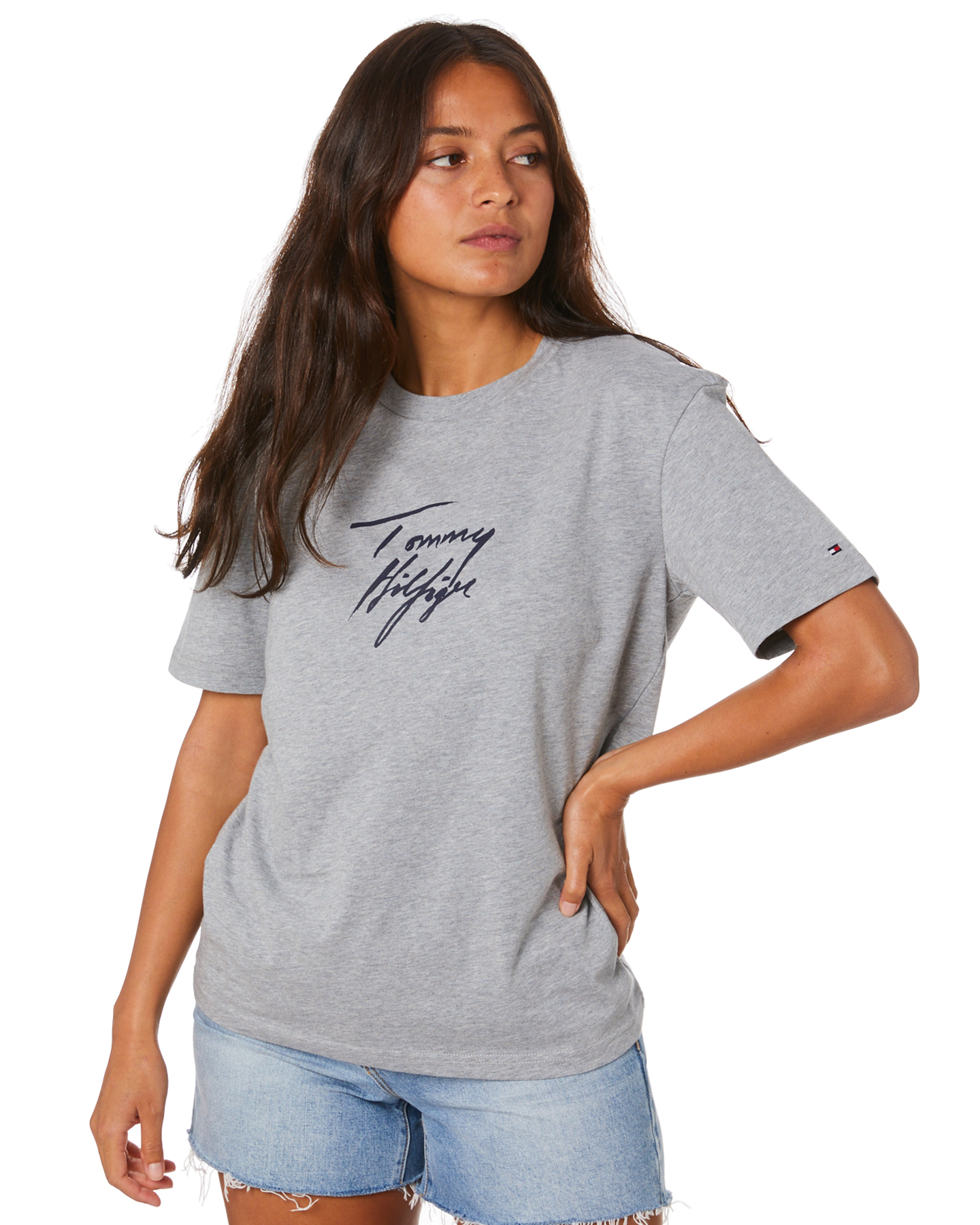 Tommy Hilfiger Tommy 85 New Cn Tee Ss Logo - Grey Marle | SurfStitch