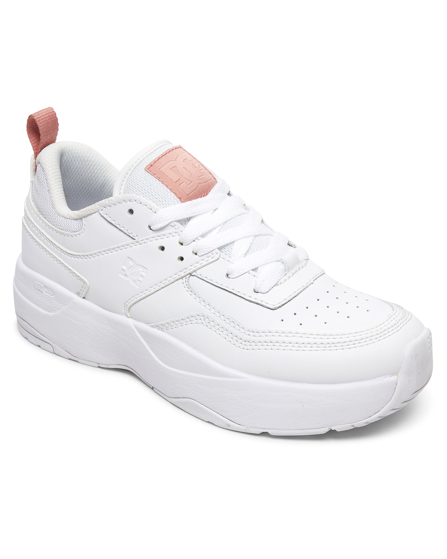 Dc Shoes Womens E.Tribeka Platform Shoe - White/White/Pink | SurfStitch