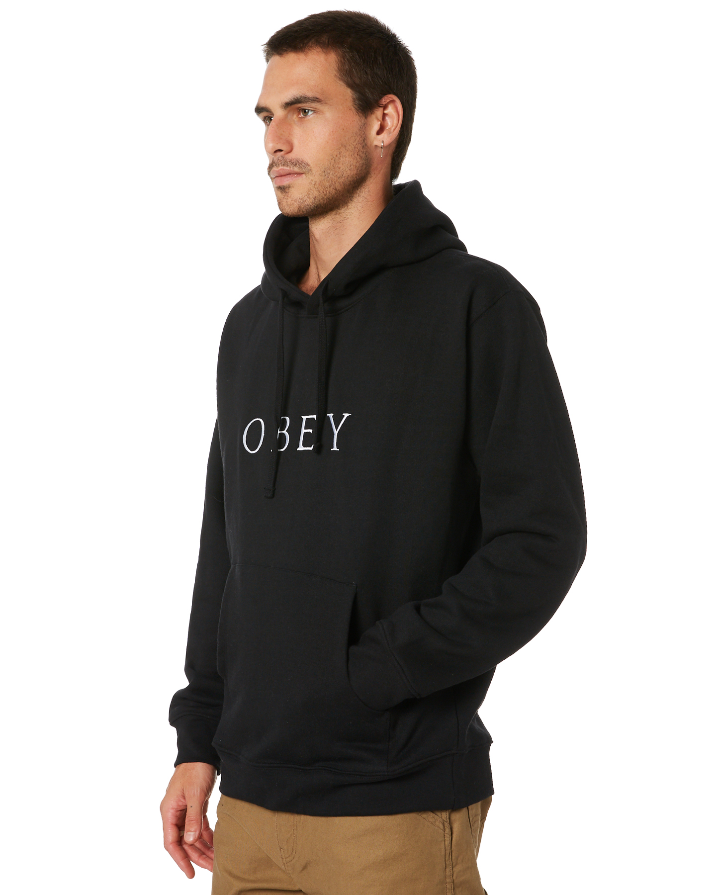 Obey Ideals Sustainable Logo Mens Hood - Black | SurfStitch