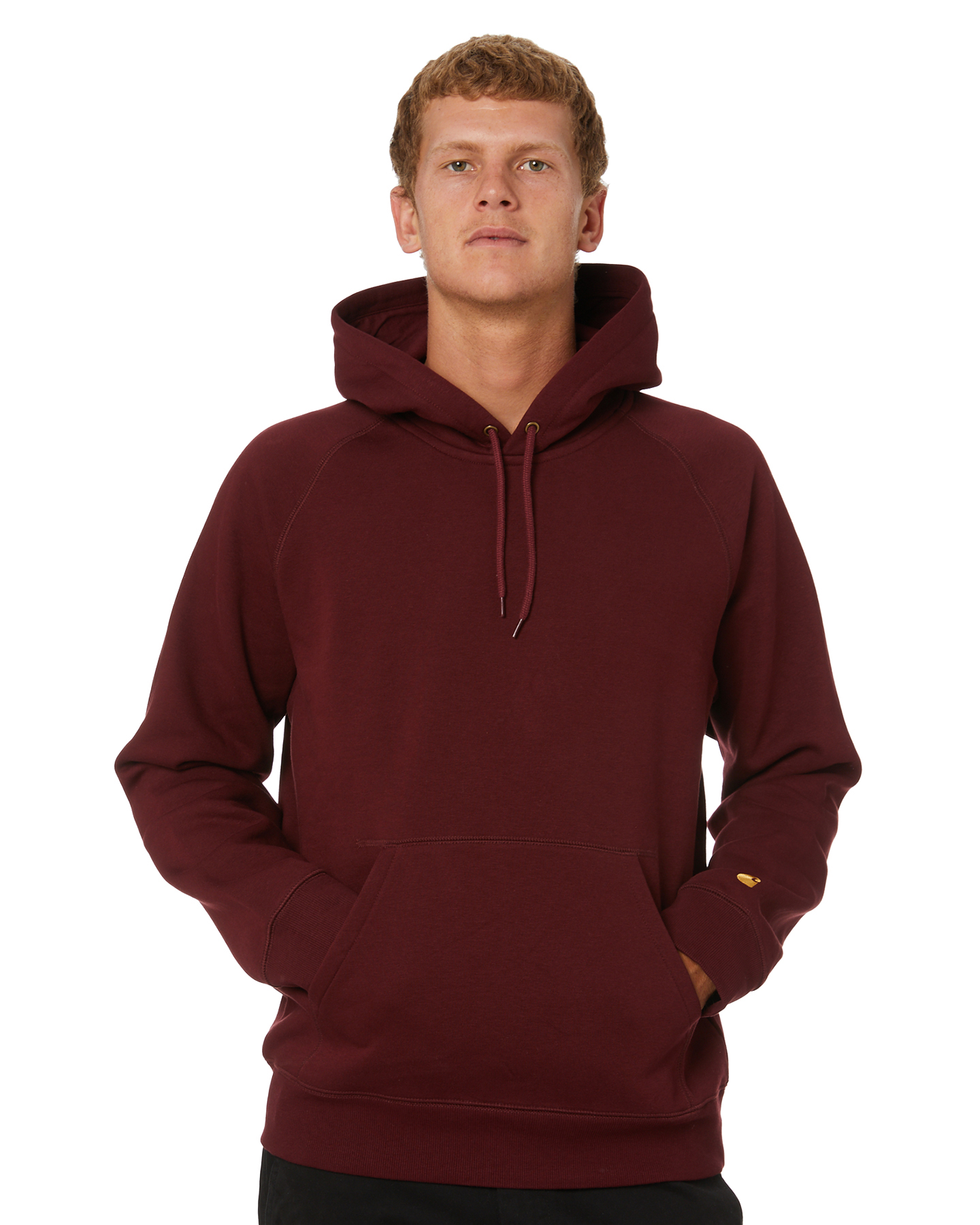 Carhartt Chase Mens Hooded Sweatshirt - Bordeaux Gold | SurfStitch