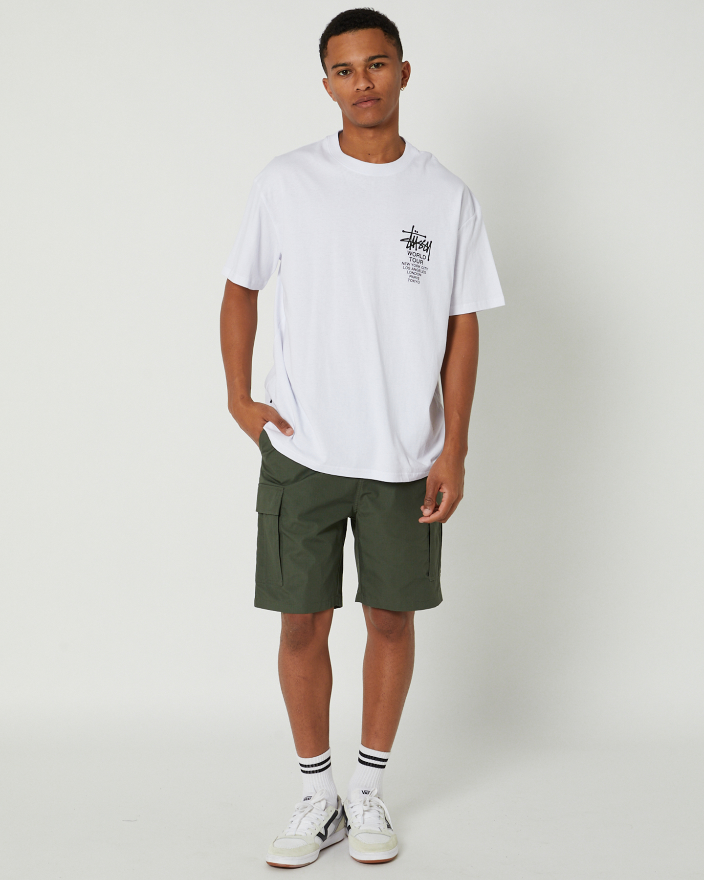 Stussy Solid World Tour Lcb Ss Tee - White | SurfStitch