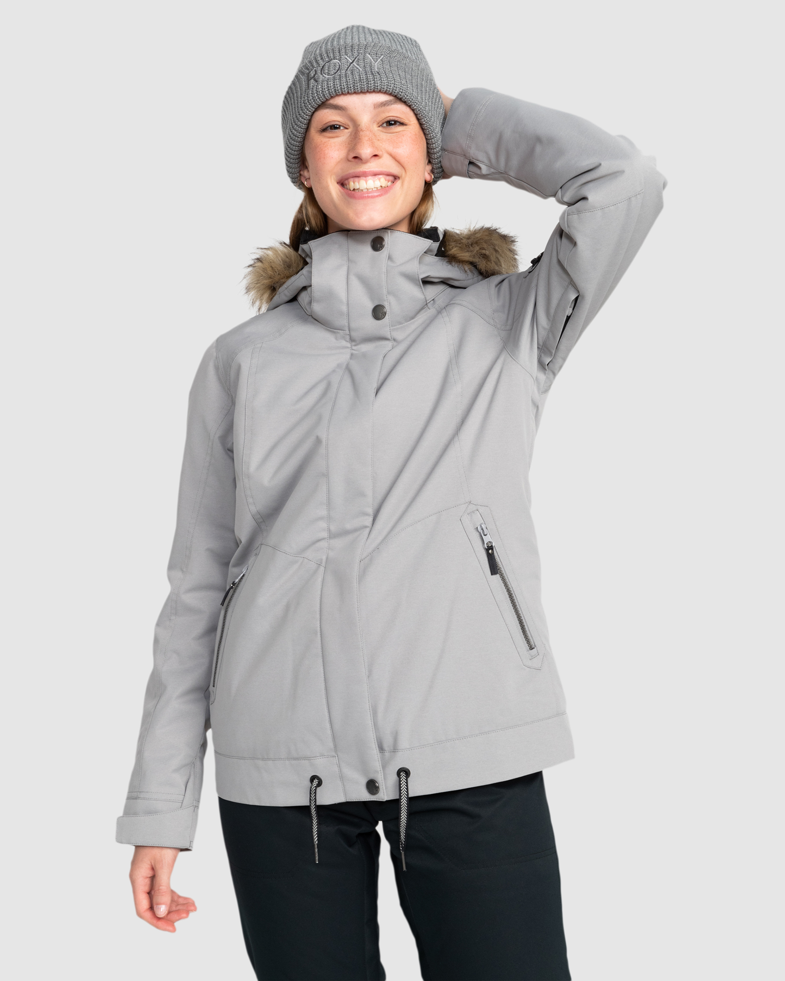 Roxy Womens Meade Technical Snow Jacket Heather Grey SurfStitch