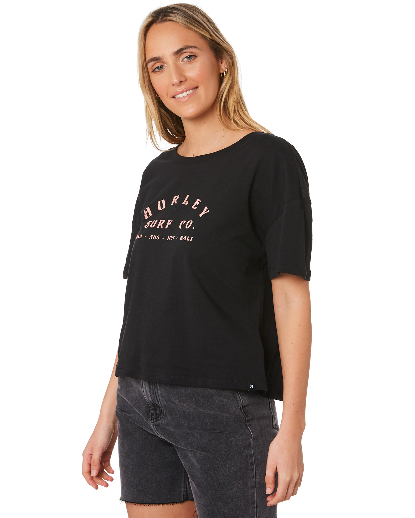 Hurley Lost Palm Flouncy Tee - Black | SurfStitch