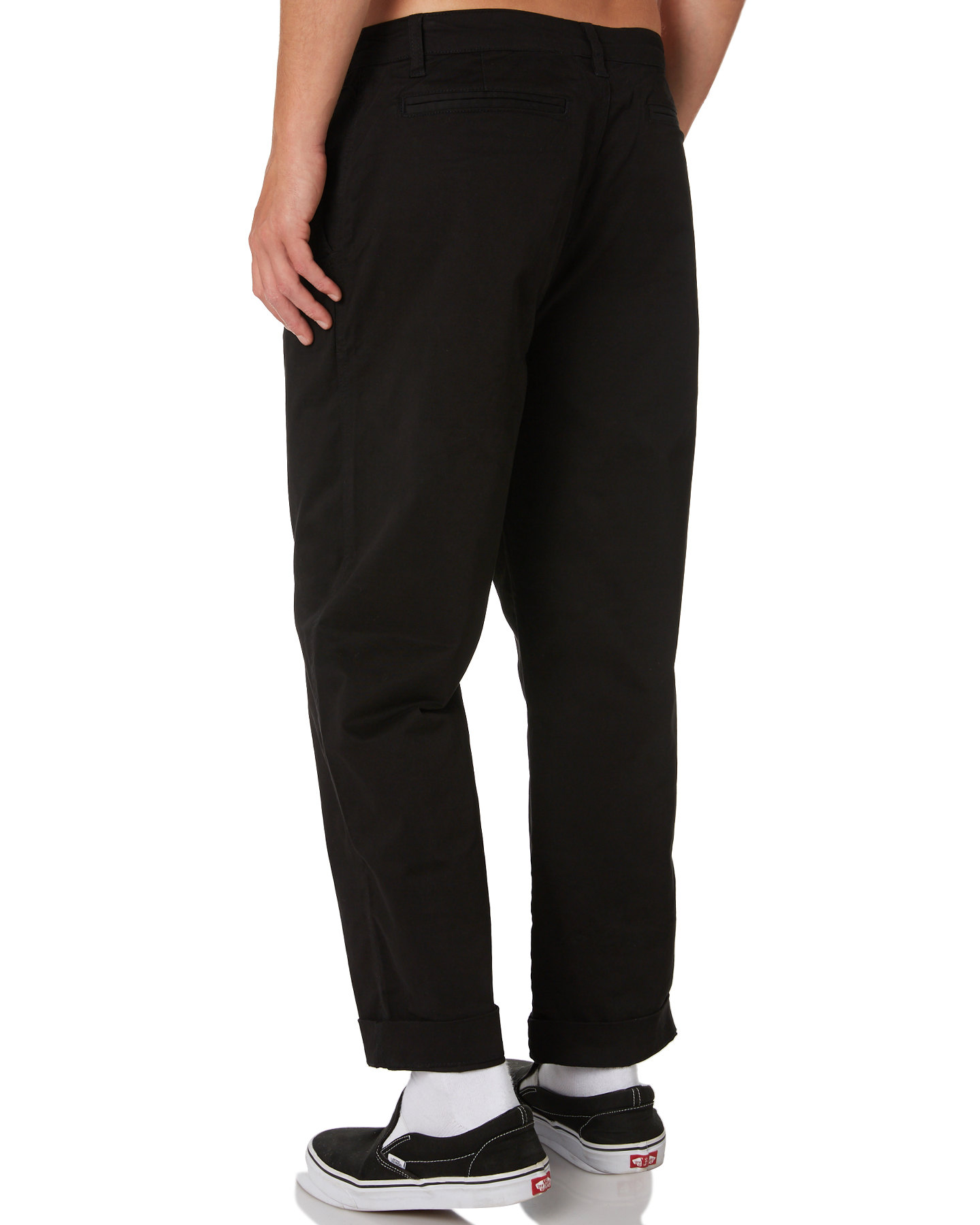 Swell Vinny Mens Loose Fit Chino Pant - Black | SurfStitch