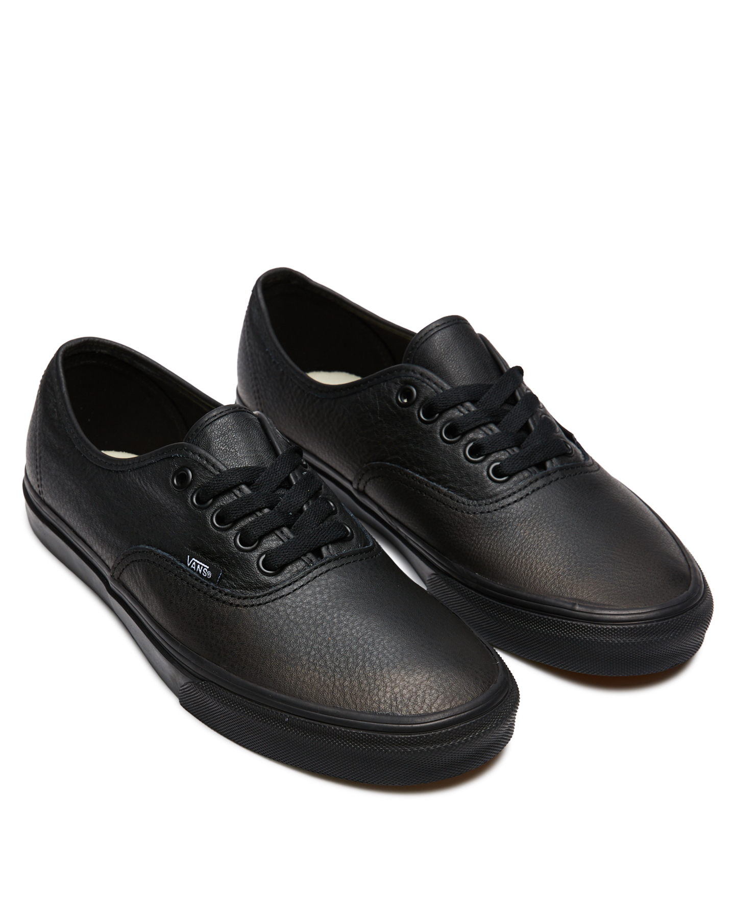 black leather vans size 5.5