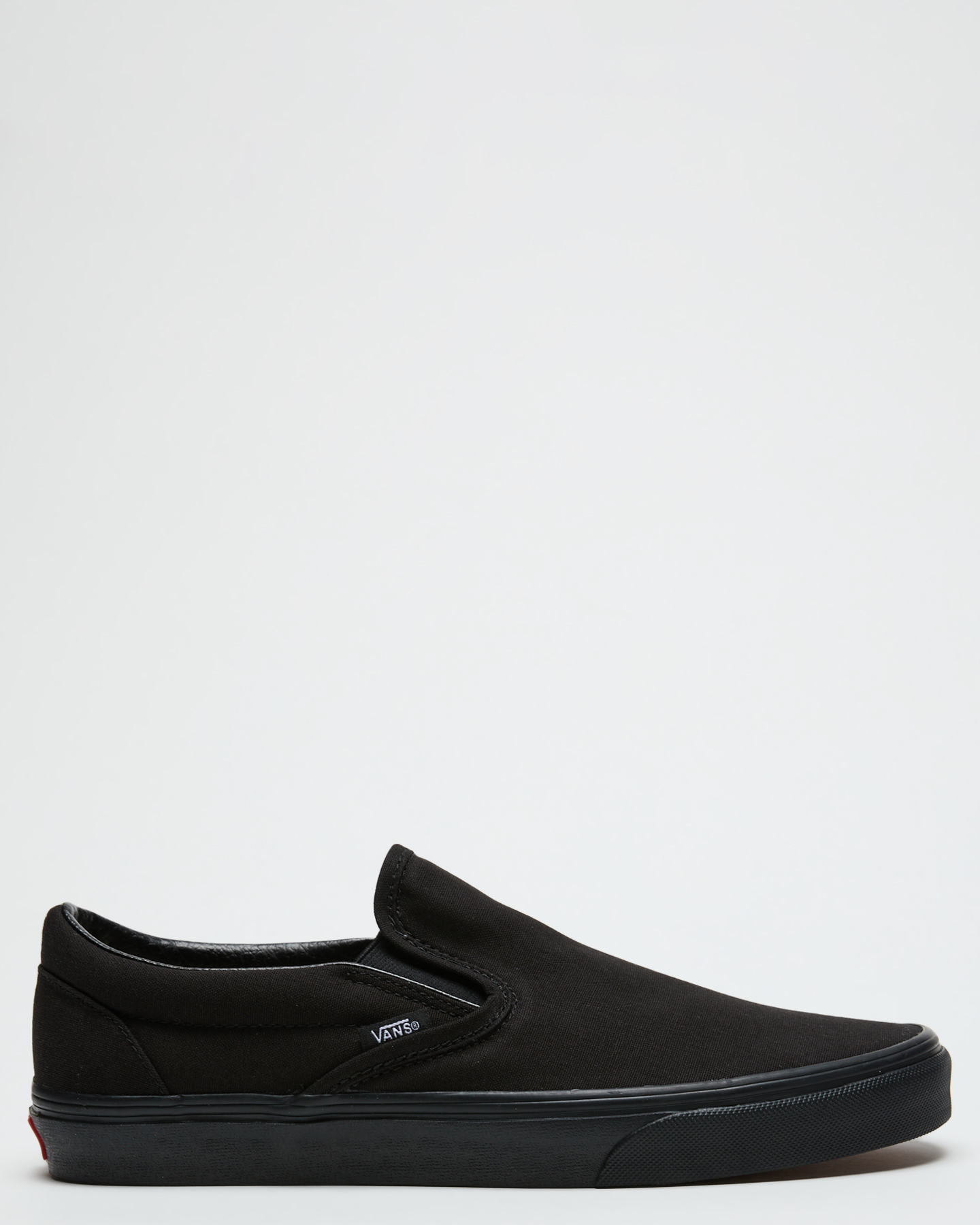 black vans slide ons
