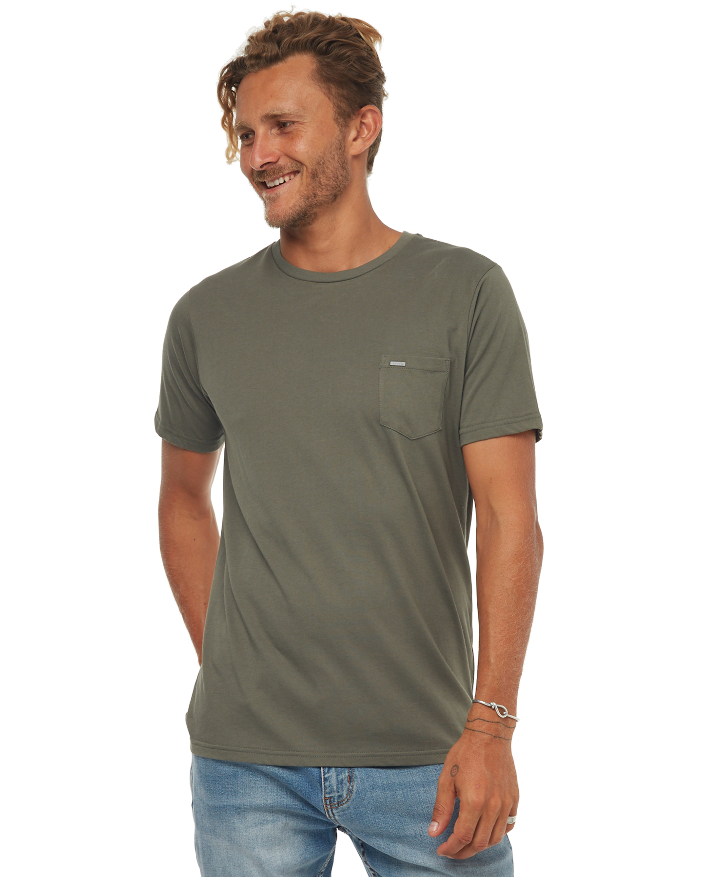 Rip Curl Plain Pocket Mens Tee - Mid Green | SurfStitch