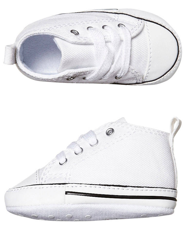 baby white converse high tops