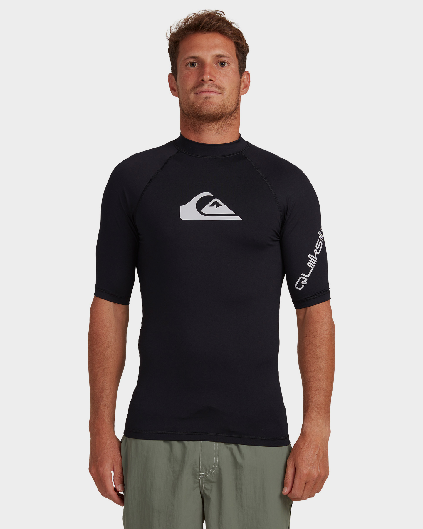 Quiksilver Mens All Time Short Sleeve Rashguard Swim Shirt UPF 50+ 