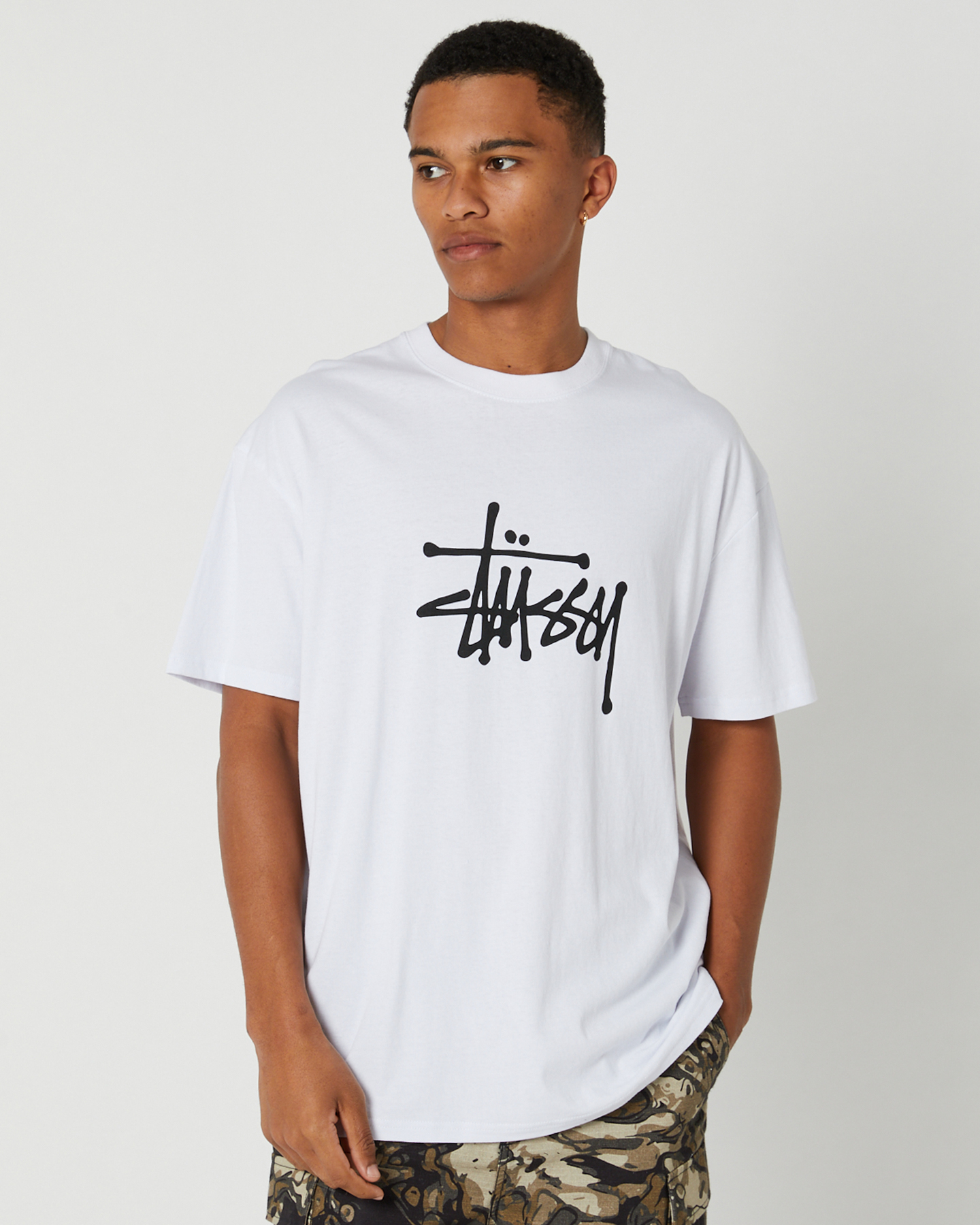 Stussy Solid Graffiti C Ss Tee - White | SurfStitch