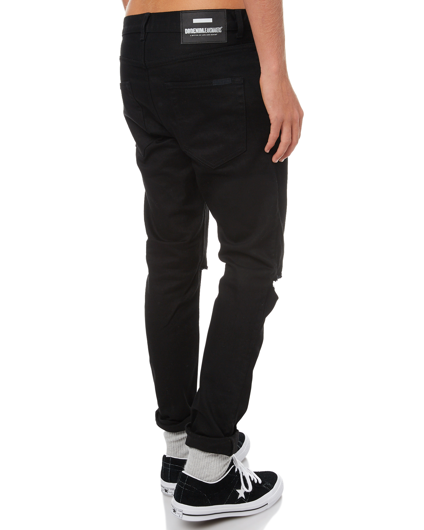 black ripped joggers mens