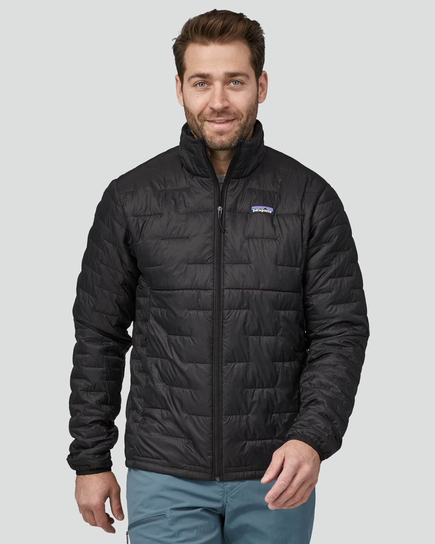 Black patagonia puff jacket top