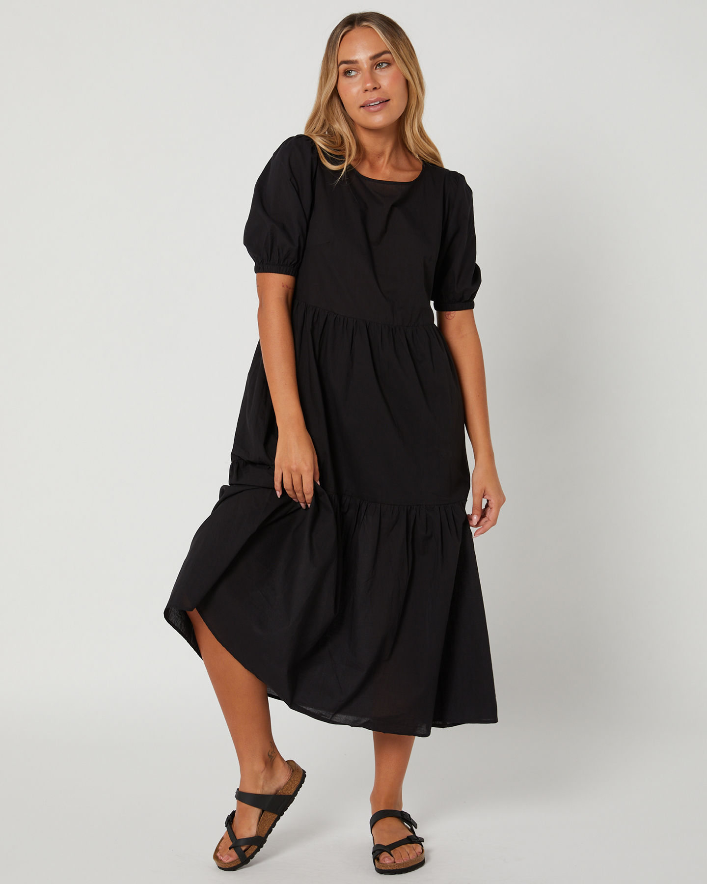 The Hidden Way Mila Midi Teared Dress Black - Black | SurfStitch