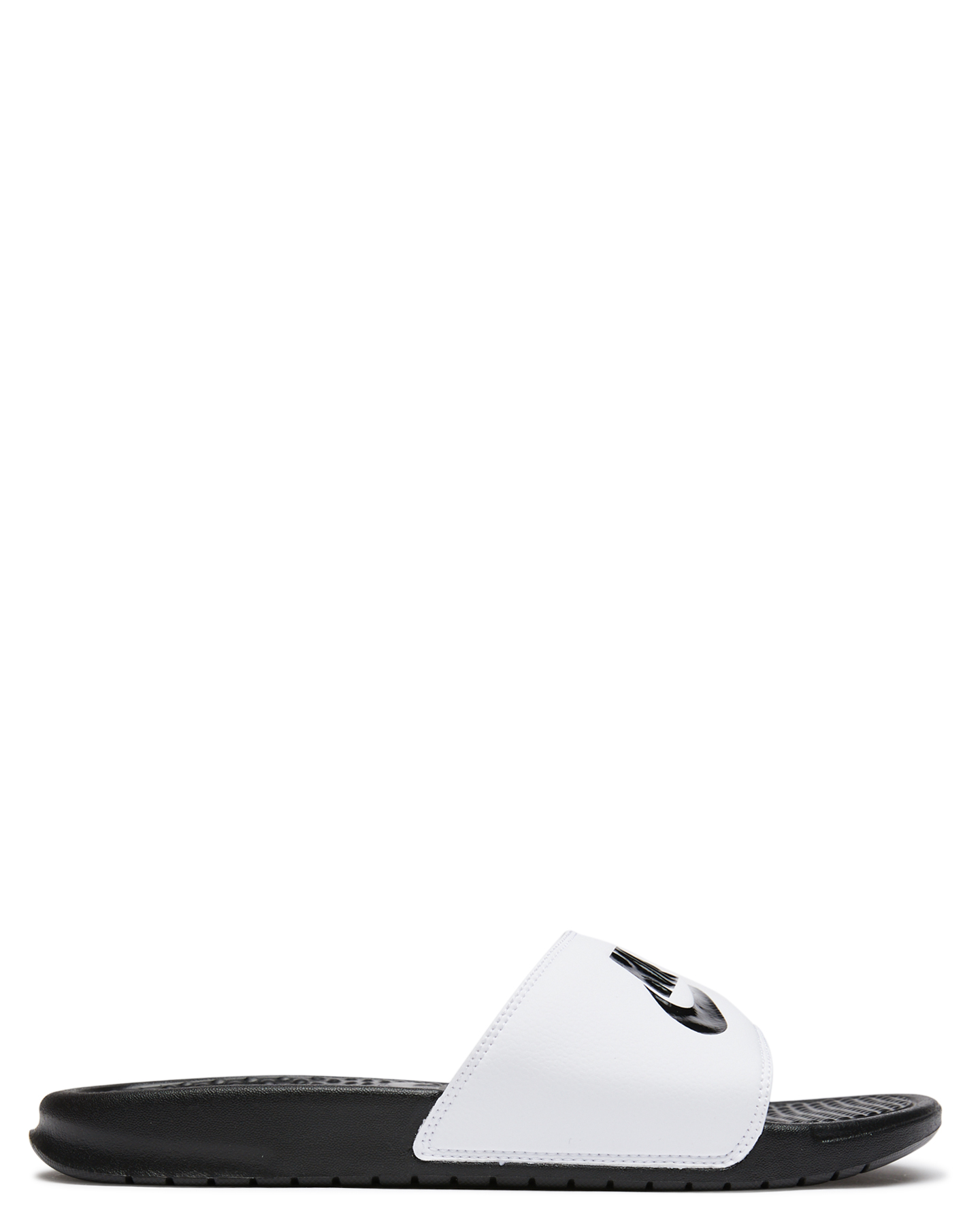 mens nike slides black and white