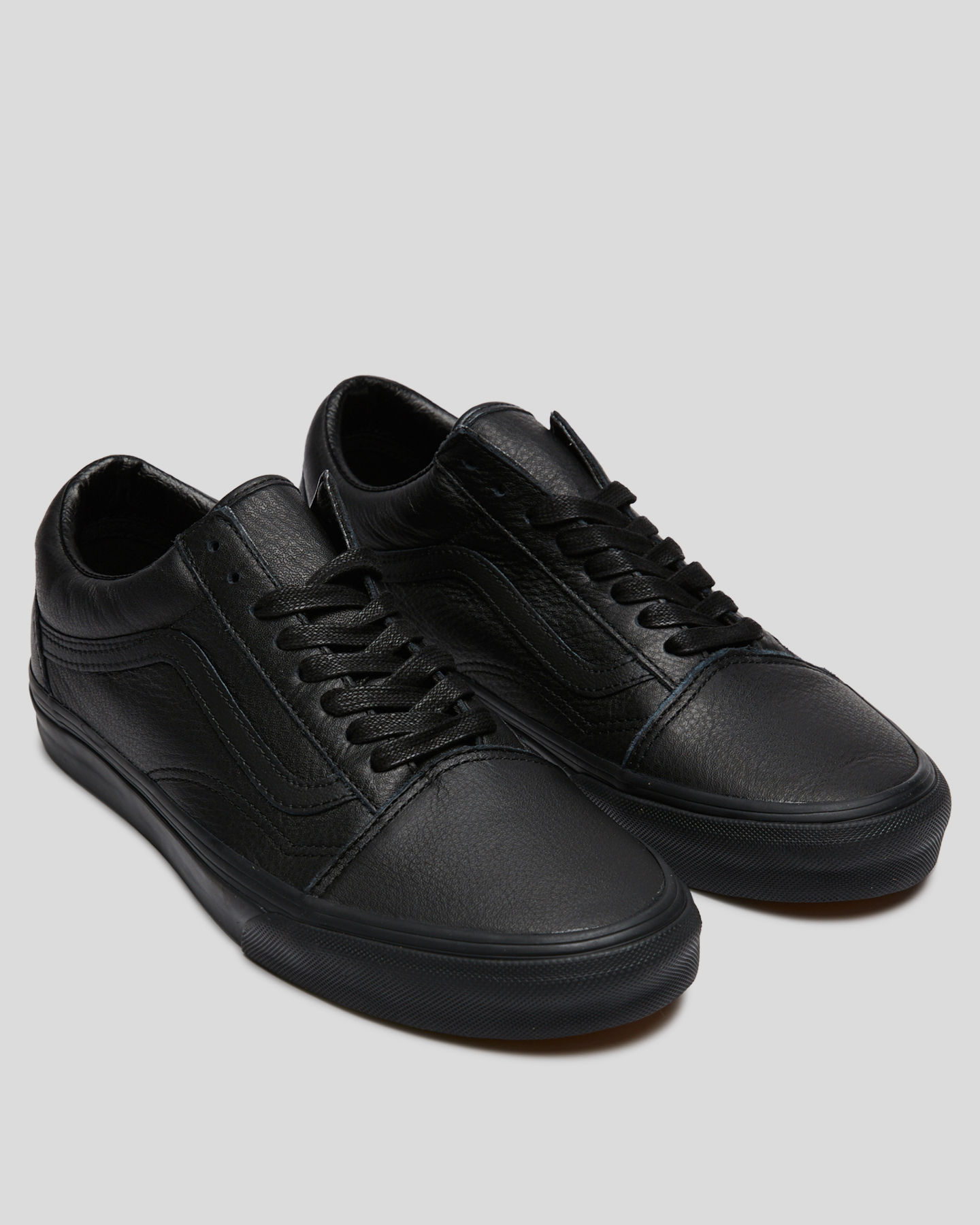 black vans leather sneakers