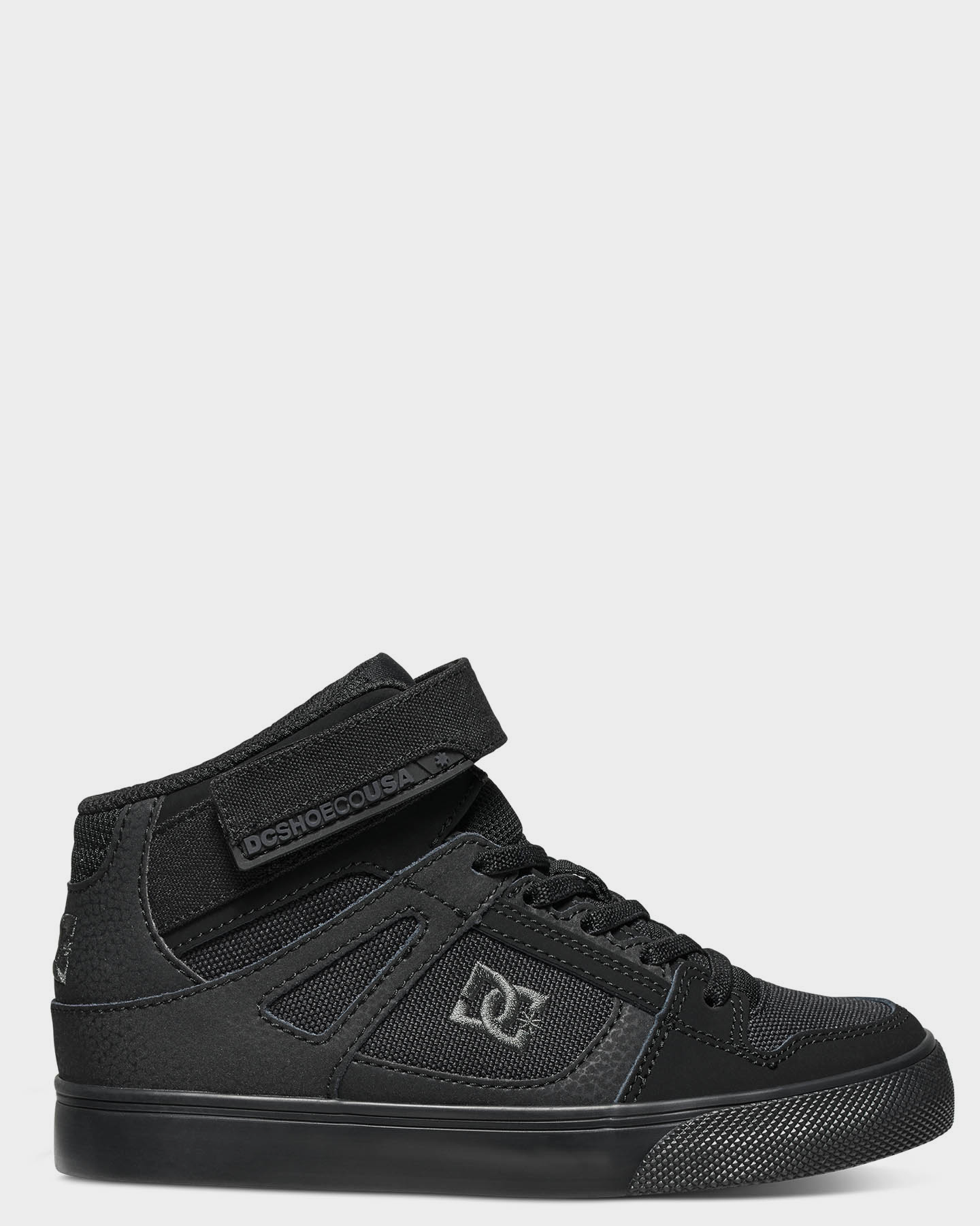 Dc Shoes Youth Pure Hi Top Ev Shoes Black Black Black SurfStitch