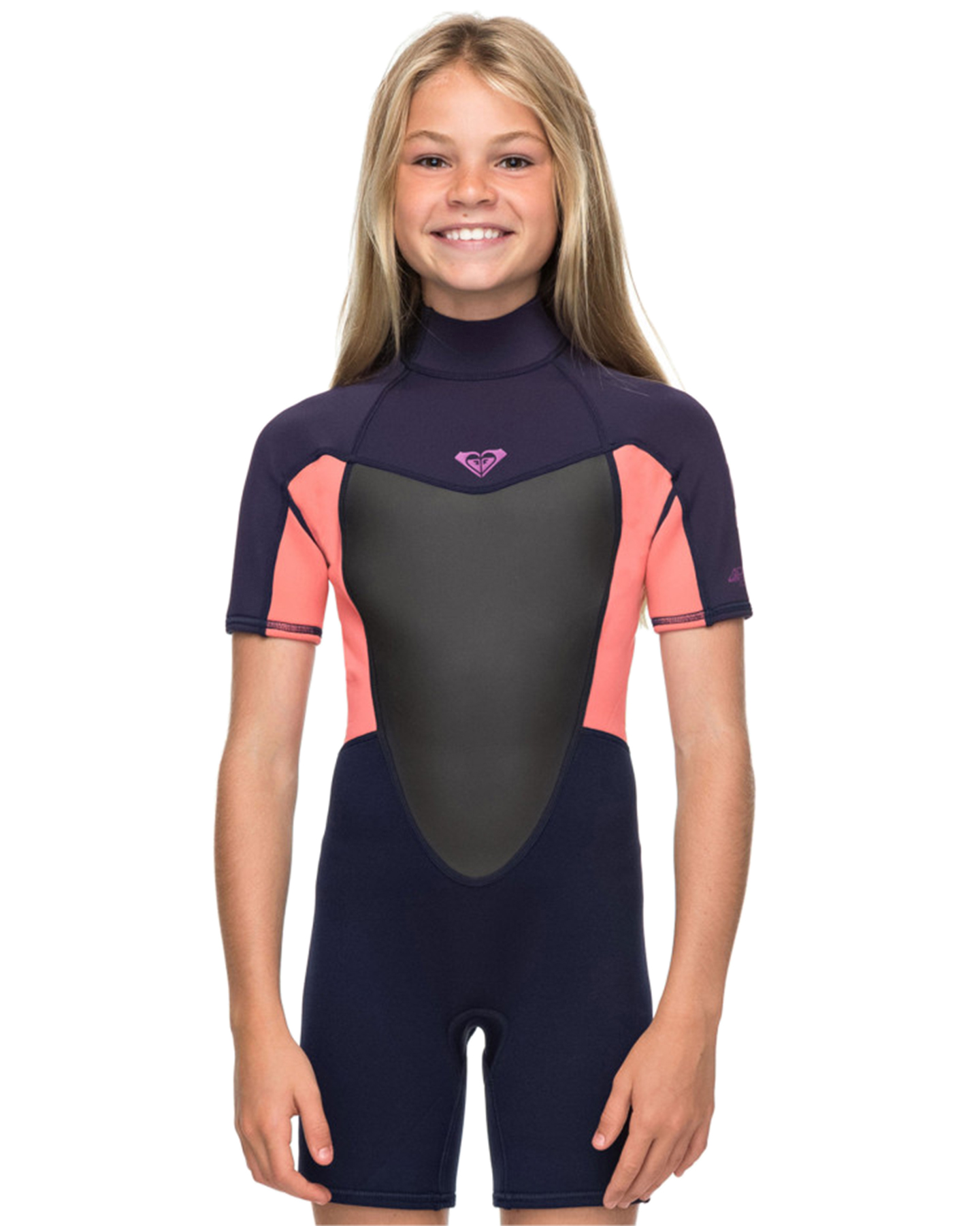 Roxy Girls Prologue Bz Ss Spring Suit - Blue Ribbon/Coral | SurfStitch