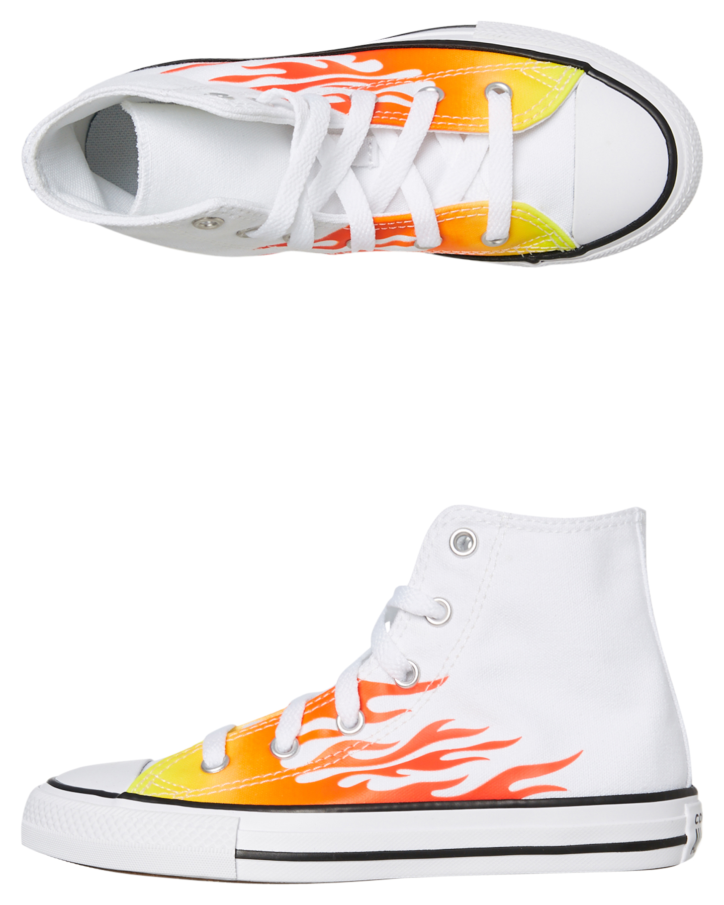 converse flame white