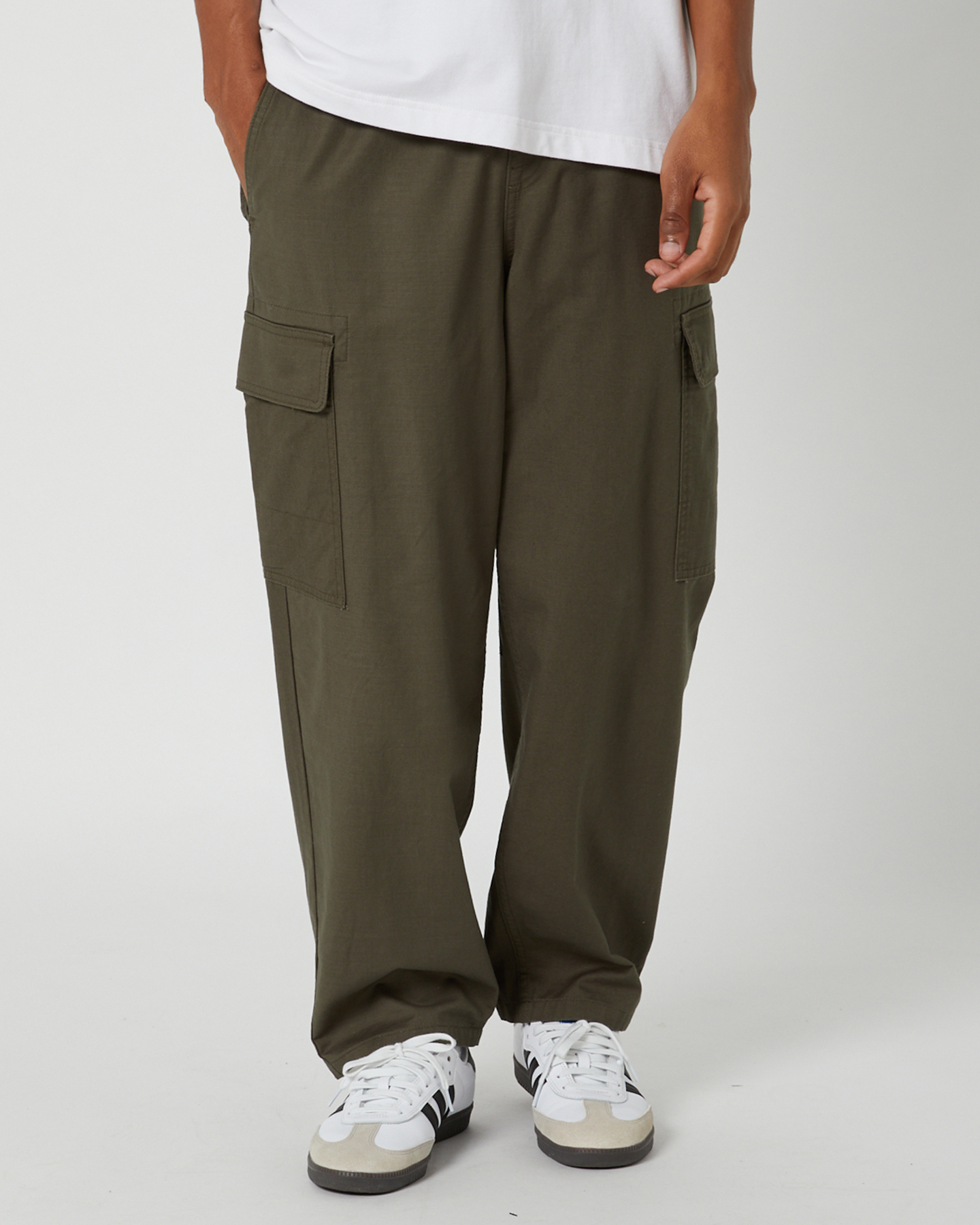 Volcom Billow Tapered Elastic Waisted Cargo Squadron Green SurfStitch