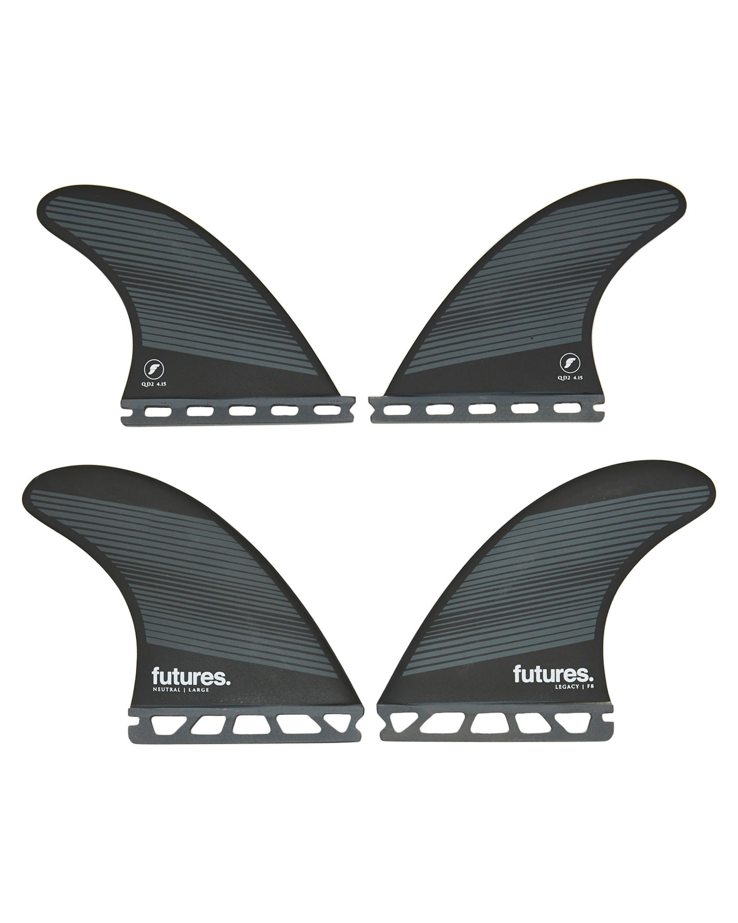 Future Fins F8 Hc Quad Fins - Grey Black | SurfStitch