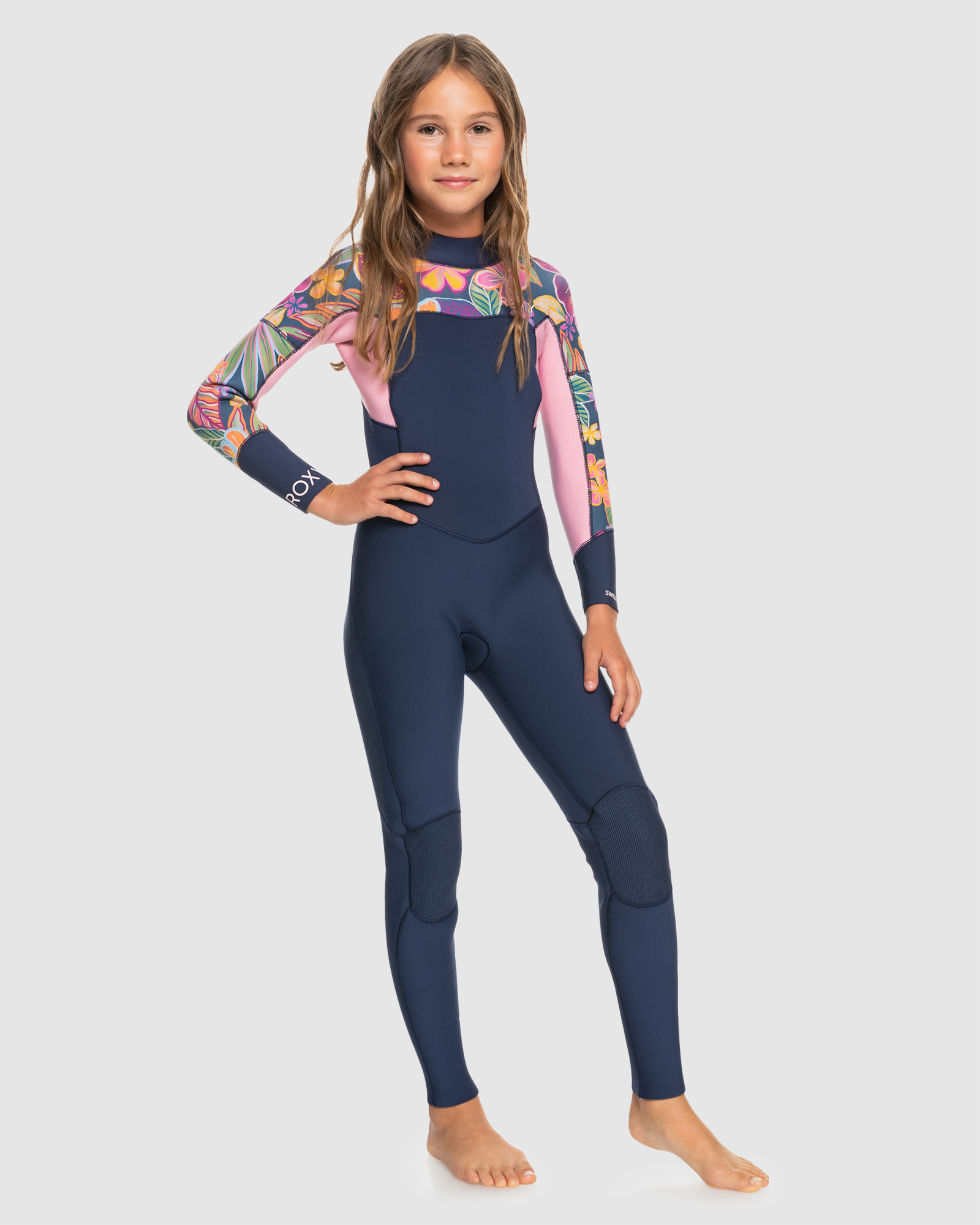 Roxy Girls 8 16 32mm Swell Series Back Zip Wetsuit Mood Indigo Surfstitch