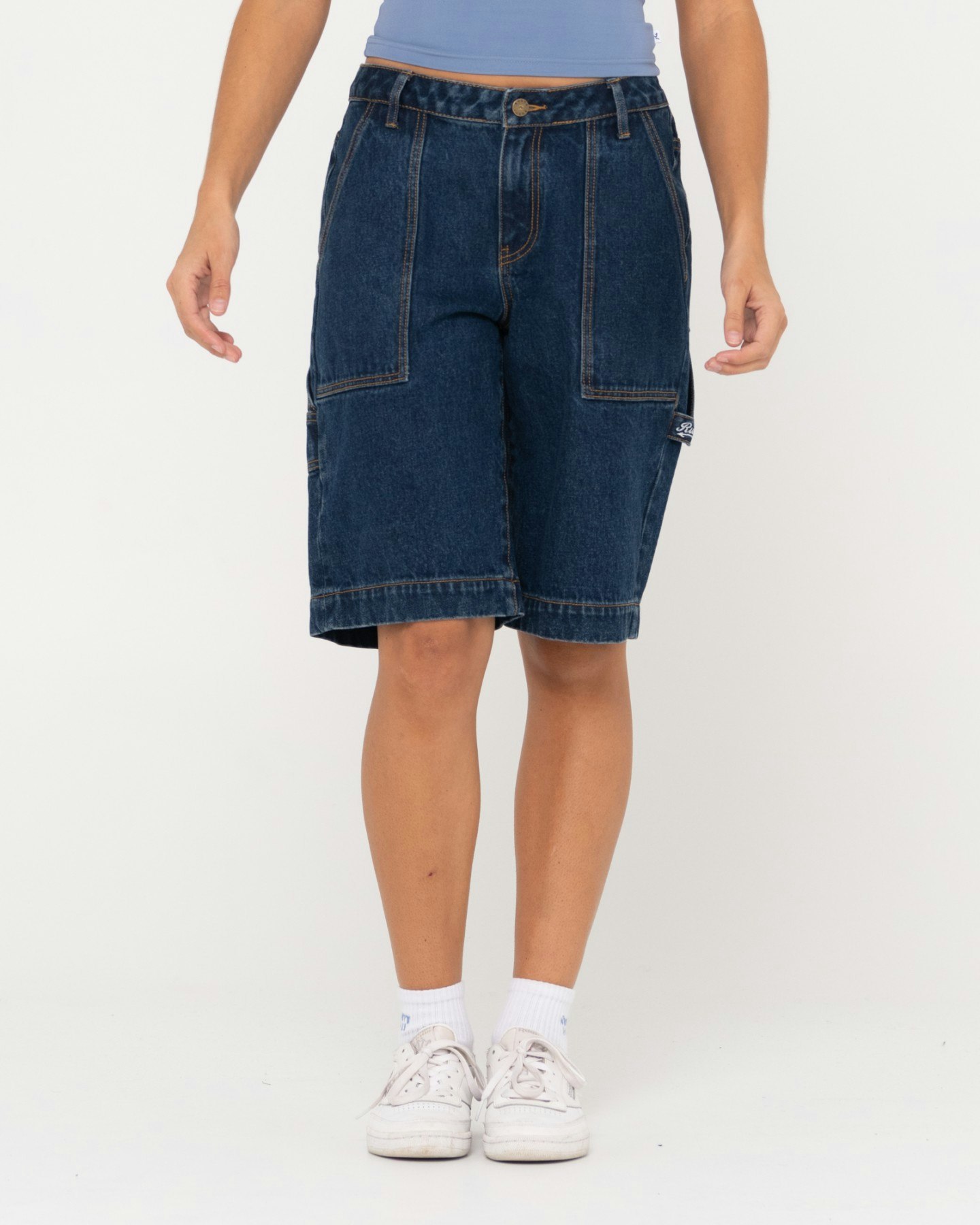 Rusty Billie Low Rise Carpenter Jort Deep Blue SurfStitch
