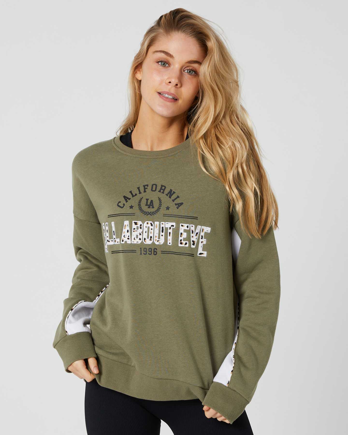 All About Eve Anderson Sports Crew - Khaki | SurfStitch