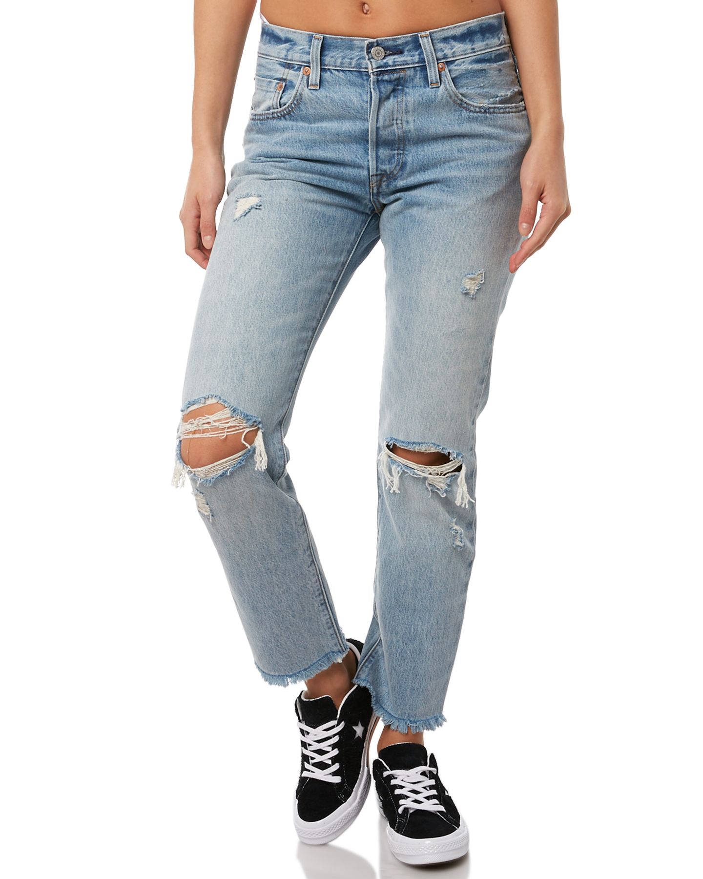levis 501 crop jeans white