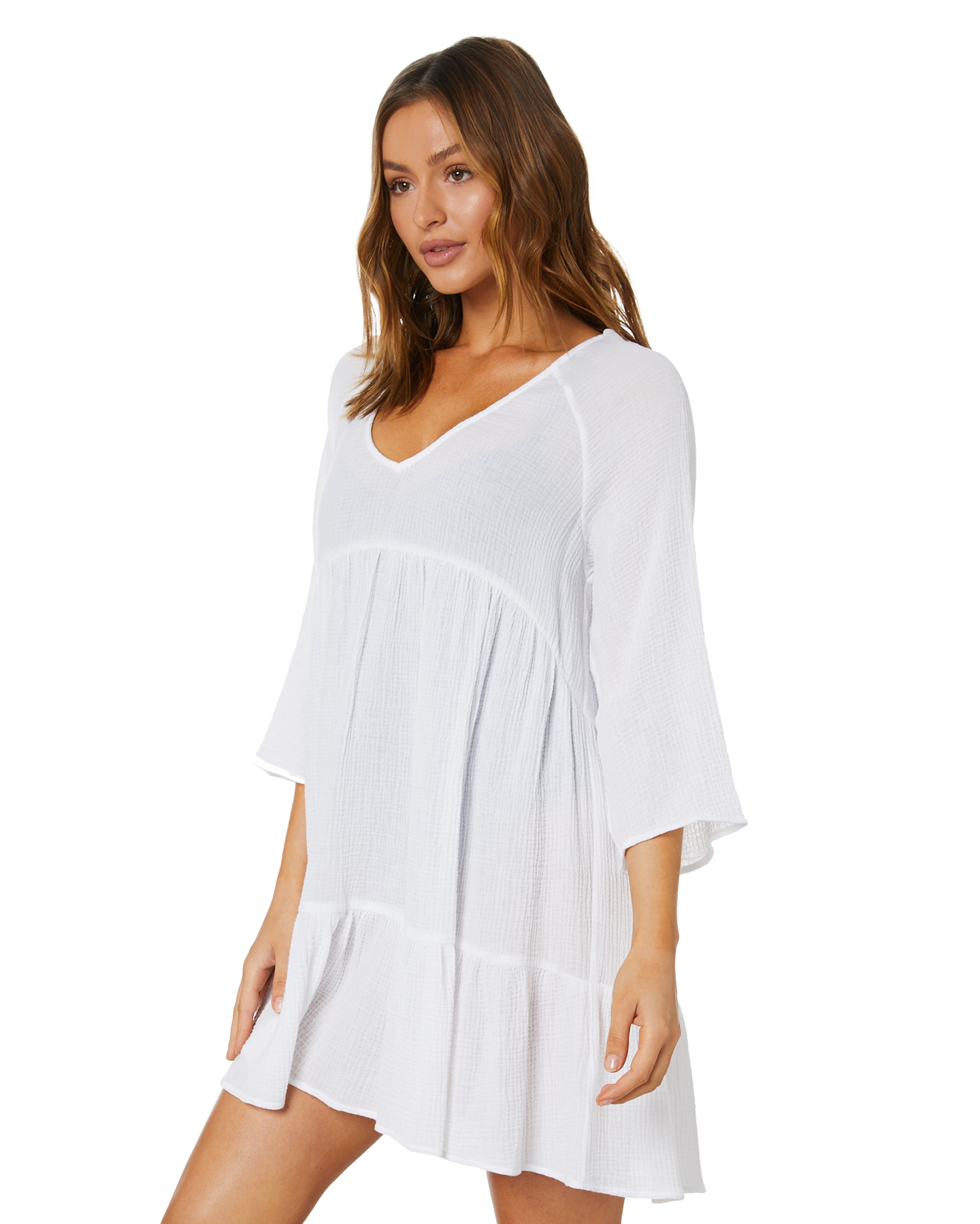 Seafolly Double Cloth Overswim Cover Up - White | SurfStitch