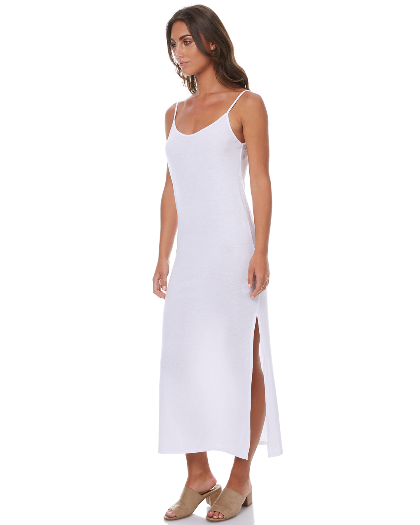 Rusty Blank Rib Midi Womens Dress - White | SurfStitch