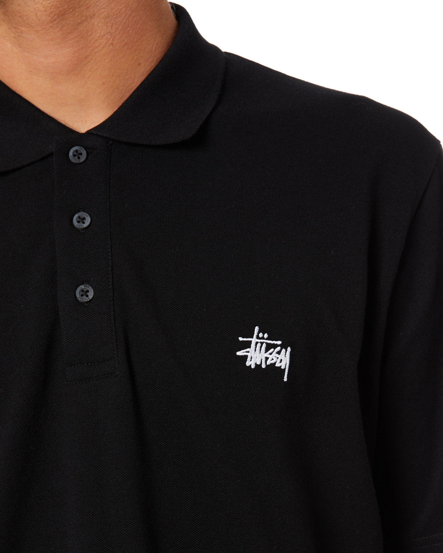 Stussy Authentic Mens Ss Polo Black SurfStitch