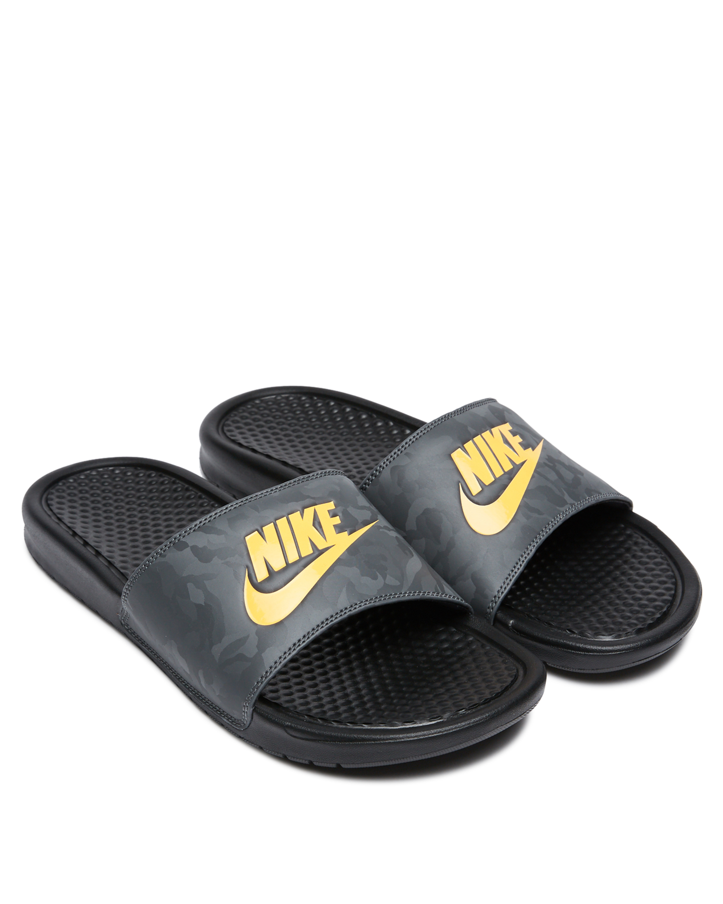 nike slides orange and black