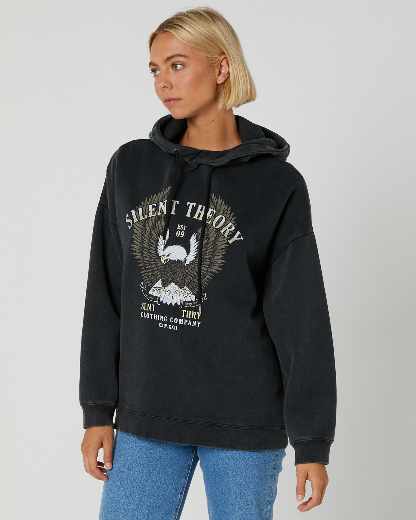 Silent Theory Wild One Hoody - Washed Black | SurfStitch