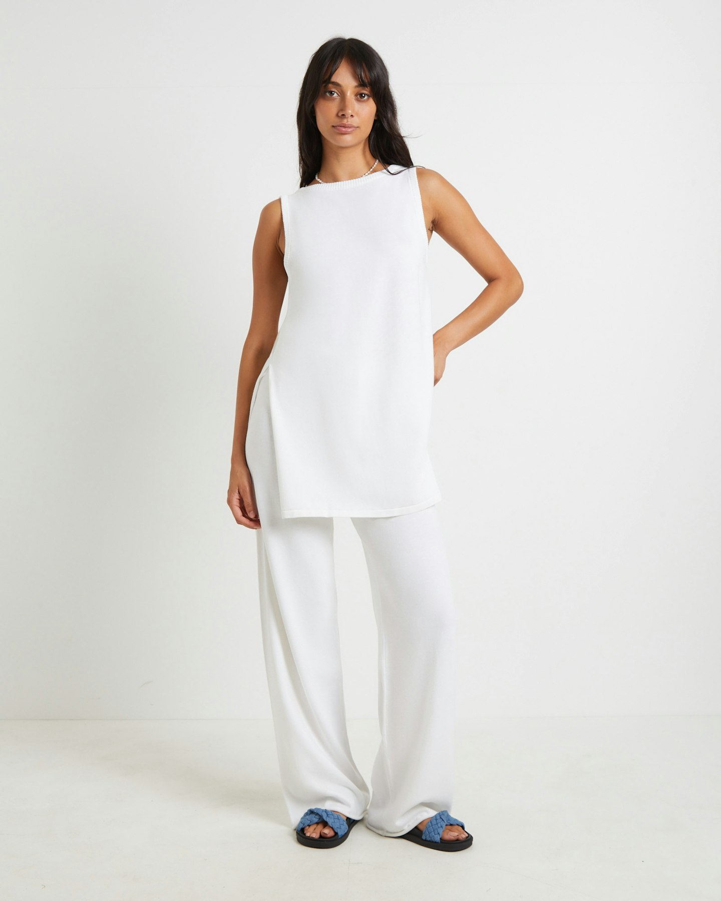 Subtitled Riley Split Tank Top - White | SurfStitch